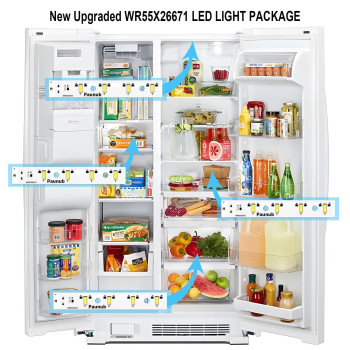 New Upgraded Wr55X26671 Led Light Board For Ge Freezer Refrigerators Replace Ps11767930 Ap6035586 4468532 Eap11767930 Waterproo