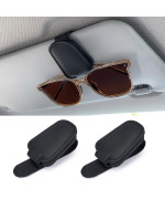 Sunglasses Holders For Car Sun Visor 2Pack Magnetic Leather Glasses Eyeglass Hanger Clip For Car Visor Sunglasses Holder Clip