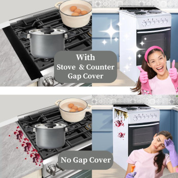 Evelots Silicone Stove Counter Gap Covers2 Pack Gap Fillerskitchen Spillcrump Guardsheat Resistantflexible30 Inch Longcut