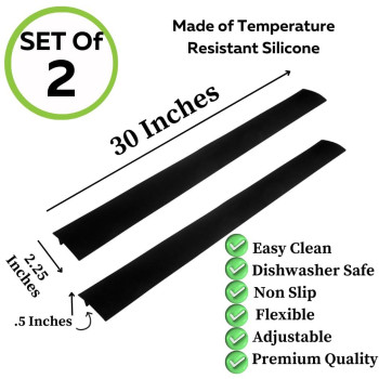 Evelots Silicone Stove Counter Gap Covers2 Pack Gap Fillerskitchen Spillcrump Guardsheat Resistantflexible30 Inch Longcut