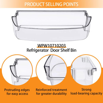 Wpw10710203 W10451871 Refrigerator Door Shelf Bin Gallon Door Bin Clear Wpw10710203 For Whirlpool Kenmore Replaces Ap6023888 W10