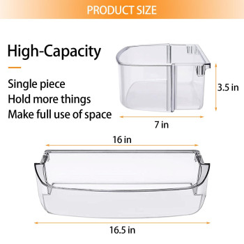 Wpw10710203 W10710203 Clear Refrigerator Door Shelf Bin Gallon Door Bin Clear Compatible With Whirlpool And Kenmore Whirlpool R