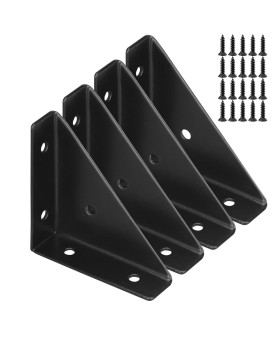 4 Pcs Trapeziform Angle Brackets Shelf Brackets Heavy Duty Triangular Bracket Fastener Cold Rolled Steel Braces Joining Suppor