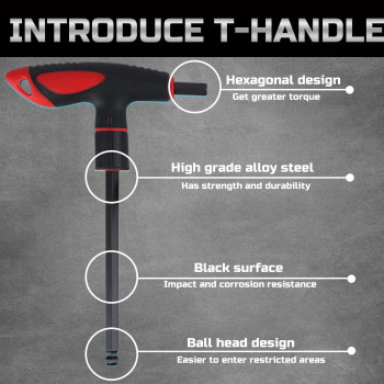 Lichamp 16 Pieces Sae And Metric T Handle Allen Wrench Set 56438 Inch 210Mm Ball Head Standard T Handle Tee Handle Allen