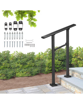 Mestyl Stair Handrails For Outdoor Steps 2 To 3 Steps Stair Railing Indoor Kit Wrought Iron Porch Hand Rails For Outdoor Steps