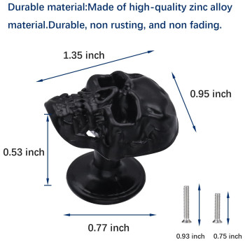 Fanyun 4 Pack Skull Skeleton Cabinets Knobs Single Hole Pull Handle For Drawer Wardrobes Bookcases Dresser Closets Hardware Fur