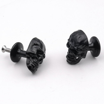 Fanyun 4 Pack Skull Skeleton Cabinets Knobs Single Hole Pull Handle For Drawer Wardrobes Bookcases Dresser Closets Hardware Fur