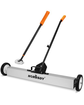 Horusdy 36Inch Rolling Magnetic Sweeper With Wheels 40Inch Telescoping Magnetic Pickup Tool Adjustable Handle 30Pound C