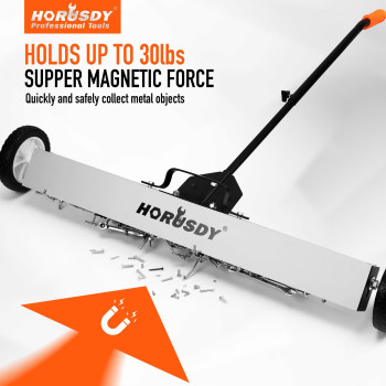 Horusdy 36Inch Rolling Magnetic Sweeper With Wheels 40Inch Telescoping Magnetic Pickup Tool Adjustable Handle 30Pound C