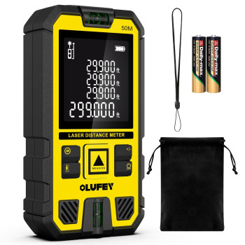 Olufey Laser Measure 165 Feet Laser Distance Meter Device Ip54 Portable Digital Measure Tool Range Finder With Bubble Levels And