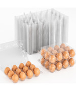 50 Pack Plastic Egg Cartons Cheap Bulk 12 Count Clear Blank Egg Containers For Chicken Eggs Reusable Egg Holder For Home Ranch