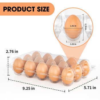 Plastic Egg Cartons 40 Pack Clear Blank Egg Cartons For Fresh Eggs3X5 Grids Reusable Chicken Egg Container Bulk Egg Holders