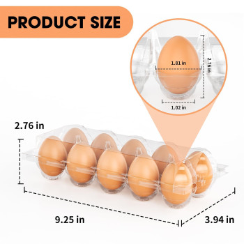 Egg Cartons Cheap Bulk 60 Pack Egg Cartons Reusable 10 Count Clear Plastic Wholesale Egg Carton For Egg Packaging Chicken Egg