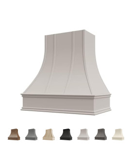 Riley Higgs Curved Front Light Grey Range Hood Cover With Decorative Molding Wall Mounted Wood Range Hood Covers Plywood An