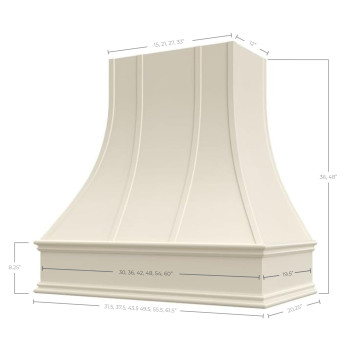 Riley Higgs Curved Front Antique White Range Hood Cover With Decorative Molding Wall Mounted Wood Range Hood Covers Plywood