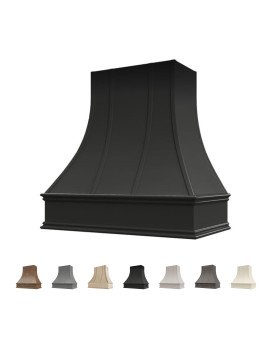 Riley Higgs Curved Front Black Range Hood Cover With Decorative Molding Wall Mounted Wood Range Hood Covers Plywood And Map