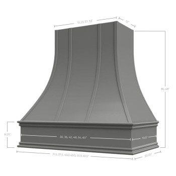 Riley Higgs Curved Front Grey Range Hood Cover With Decorative Molding Wall Mounted Wood Range Hood Covers Plywood And Mapl