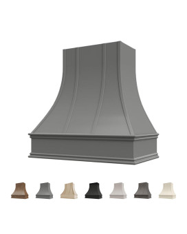 Riley Higgs Curved Front Grey Range Hood Cover With Decorative Molding Wall Mounted Wood Range Hood Covers Plywood And Mapl