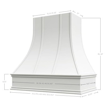 Riley Higgs Curved Front Primmed Range Hood Cover With Decorative Molding Wall Mounted Wood Range Hood Covers Plywood And M