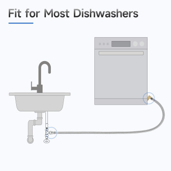 Juwo 6 Ft Dishwasher Installation Kit Stainless Steel Dishwasher Water Supply Line With 38 Compression Dishwasher Connectors