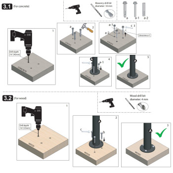 Xesi Single Post Handrail With Diy Took Kit Black Wrough Iron Hand Railing Outdoor Stair Railing Fit 2 Or 1 Step Handrails Fo