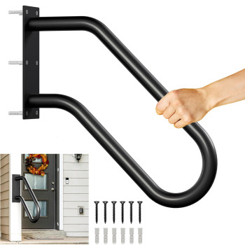 Xesi Wall Mount Handrails For Outdoor Steps With Diy Installation Tool Kit Ushaped Grab Bars For Stairs Garage Entrance Or Pa