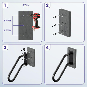 Xesi Wall Mount Handrails For Outdoor Steps With Diy Installation Tool Kit Ushaped Grab Bars For Stairs Garage Entrance Or Pa