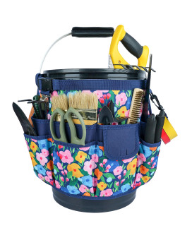 Melotough Bucket Idea Bucket Tool Organizer For Garden Tools Fit 35 To 5 Gallon Bucket Blue Flower