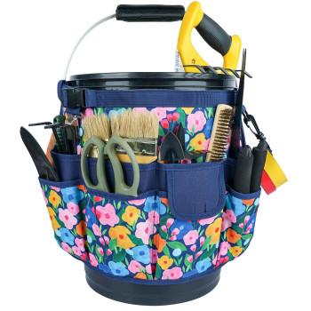 Melotough Bucket Idea Bucket Tool Organizer For Garden Tools Fit 35 To 5 Gallon Bucket Blue Flower