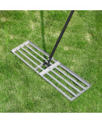 Byhagern Lawn Leveling Rake Heavy Duty Level Rake 36Inch Wide 69 Inch Handle Lawn Leveler Levelawn Tool For Garden Golf C