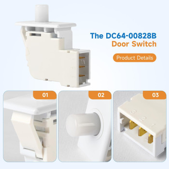 Oem Dc6400828B Dryer Door Switch Compatible With Samsung Kenmore Replacement Part Dc6400828A 2071595 Ap4578931 Ps4210965 Eap4