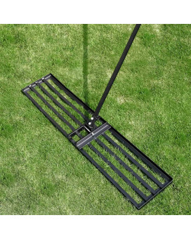 Byhagern Lawn Leveling Rake Heavy Duty Level Rake 45Inch Wide 69 Inch Handle Lawn Leveler Levelawn Tool For Garden Golf C