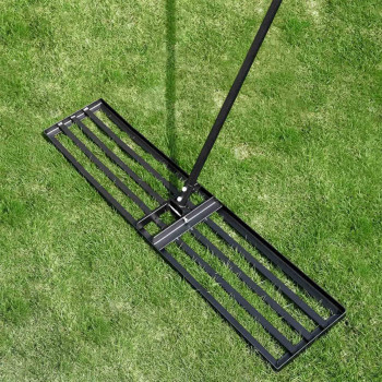 Byhagern Lawn Leveling Rake Heavy Duty Level Rake 45Inch Wide 69 Inch Handle Lawn Leveler Levelawn Tool For Garden Golf C