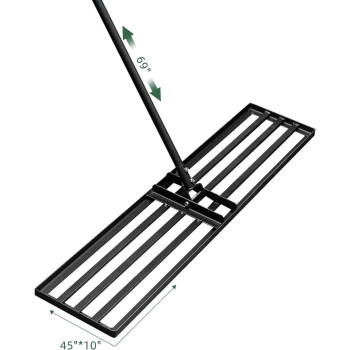 Byhagern Lawn Leveling Rake Heavy Duty Level Rake 45Inch Wide 69 Inch Handle Lawn Leveler Levelawn Tool For Garden Golf C