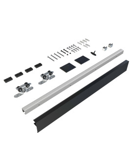 Jubest 5Ft Sliding Barn Door Hardware Track Kit Aluminium Alloy Box Rail Hardware For Classic Modern Interior Single Wooden Doo