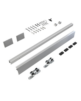 Jubest 5Ft Sliding Barn Door Hardware Track Kit Aluminium Alloy Box Rail Hardware For Classic Modern Interior Single Wooden Doo