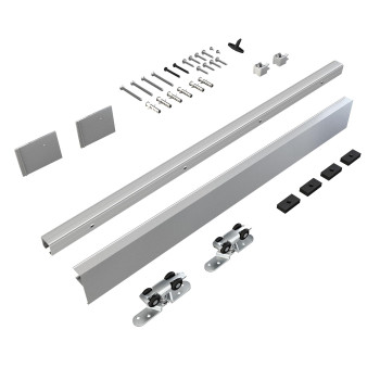 Jubest 5Ft Sliding Barn Door Hardware Track Kit Aluminium Alloy Box Rail Hardware For Classic Modern Interior Single Wooden Doo