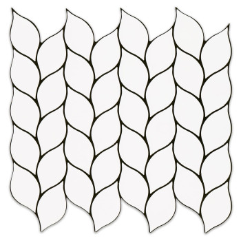 Tilingview 10 Pcs Vinyl Leaf Peel And Stick Tile For Kitchen Backsplash Premium Selfadhesive Tiles Wall Stickers White