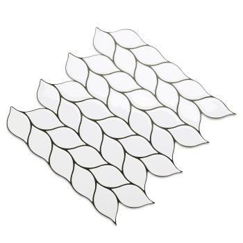 Tilingview 10 Pcs Vinyl Leaf Peel And Stick Tile For Kitchen Backsplash Premium Selfadhesive Tiles Wall Stickers White