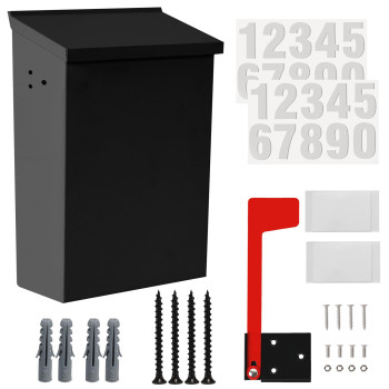 Tongass Wall Mount Mailbox Mailboxes For Outside Wall Mount Sleek Design And Durable Construction In Black Finish Ideal Mail