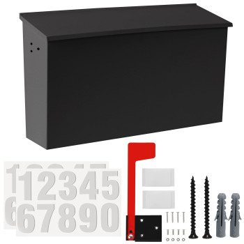 Tongass Wallmount Mailbox Large Capacity Rustproof Carbon Steel Post Box Ideal For Outdoor Use Mailboxes For House Outs