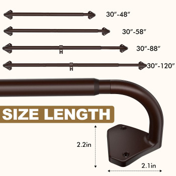 Gxoackj Bronze Wrap Around Curtain Rods For Windows 28 To 60 Inch 58 Inch Industrial Telescoping Curtain Rod Blackout Curtain