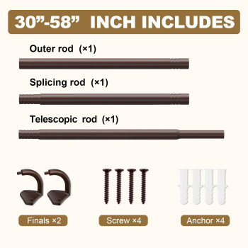 Gxoackj Bronze Wrap Around Curtain Rods For Windows 28 To 60 Inch 58 Inch Industrial Telescoping Curtain Rod Blackout Curtain