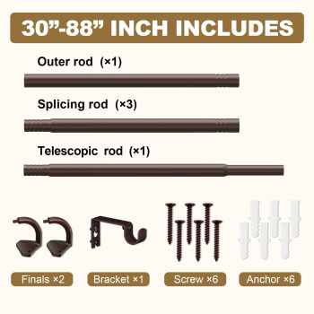 Gxoackj Bronze Wrap Around Curtain Rods For Windows 48 To 84 Inch 58 Inch Industrial Telescoping Curtain Rod Blackout Curtain