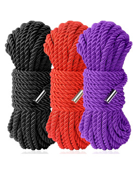 Sfcaris Silk Soft Rope Skin Friendly Soft Nylon Rope Silky Black Red Rope Durable Multipurpose Color Braided Rope Satin Twiste