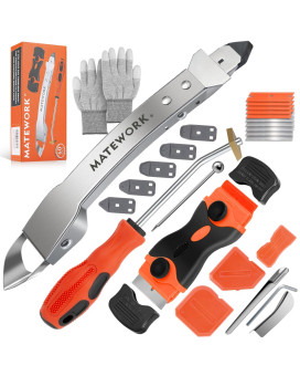 Caulking Tool Kit Stainless Steel Caulk Remover Caulking Tool Set With Cut Resistant Gloves Scraper Silicone Caulking Tools