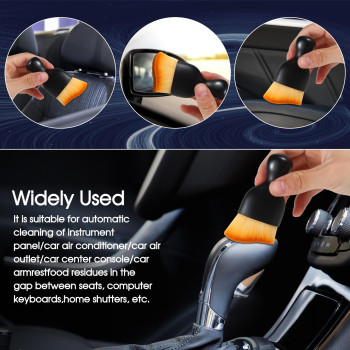 Yungeln 2 Pcs Car Interior Detailing Brush Auto Interior Dust Brush Car Dash Cleaning Soft Brush Universal Car Interior Crevice