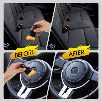 Yungeln 2 Pcs Car Interior Detailing Brush Auto Interior Dust Brush Car Dash Cleaning Soft Brush Universal Car Interior Crevice