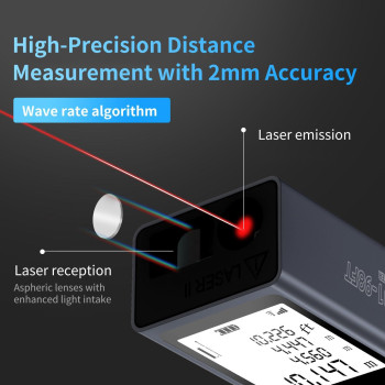 Laser Measuring Tool Aquilapro 98Ft Range Laser Tape Measure 0078 Inch Accuracy Compact Laser Measuring Tape With Usb Chargin