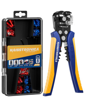 Haisstronica 201Pcs Wire Stripper Kit Automatic Wire Stripping Tool For Awg 2410 Cables With Insulated Terminals Self Adjust